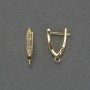 Știfturi pentru cercei cu cristale albe, metal auriu, 19×3,5 mm - pereche