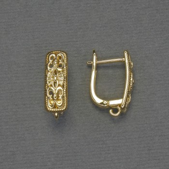 Știfturi pentru cercei din metal auriu 17×6 mm - pereche