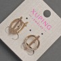 Cercei Xuping cu cristale albe, diametru 14 mm, lungime 18 mm, placare cu aur 18K