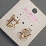 Cercei Xuping cu strasuri albe, diametrul 10 mm +/-, lungimea 16 mm +/- placare cu aur 18K