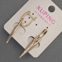 Cercei Xuping cu strasuri albe, diametru 6 mm, lungime 38 mm, placare aur 18K