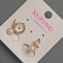 Cercei Xuping cu perle Mallorca, diametru 6 mm +-, lungime 14 mm +-, placare aur 18K