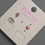 Cercei cu știft Xuping, cristal roșu, diametru aproximativ 4 mm, placare rodiu