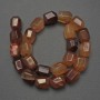 Mărgele din carneol, piatră naturală, formă multifacetată, diametrul 16×13 mm ± pe fir, lungime 39 cm+