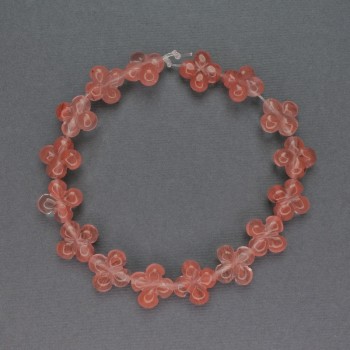 Mărgele din calcedonie în formă de trifoi, diametrul 13x13 mm, lungime 20 cm