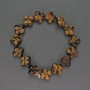 Mărgele din ochiul de tigru, piatră naturală, formă de trifoi, diametrul 13x13 mm, lungime 19 cm