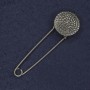 Broșă cu ac «Monedă» 23×76mm ± metal argintiu