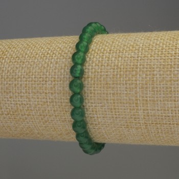 Brățară din crisopaz cu bile netede, diametru 6 mm, lungime 18 cm, pe elastic