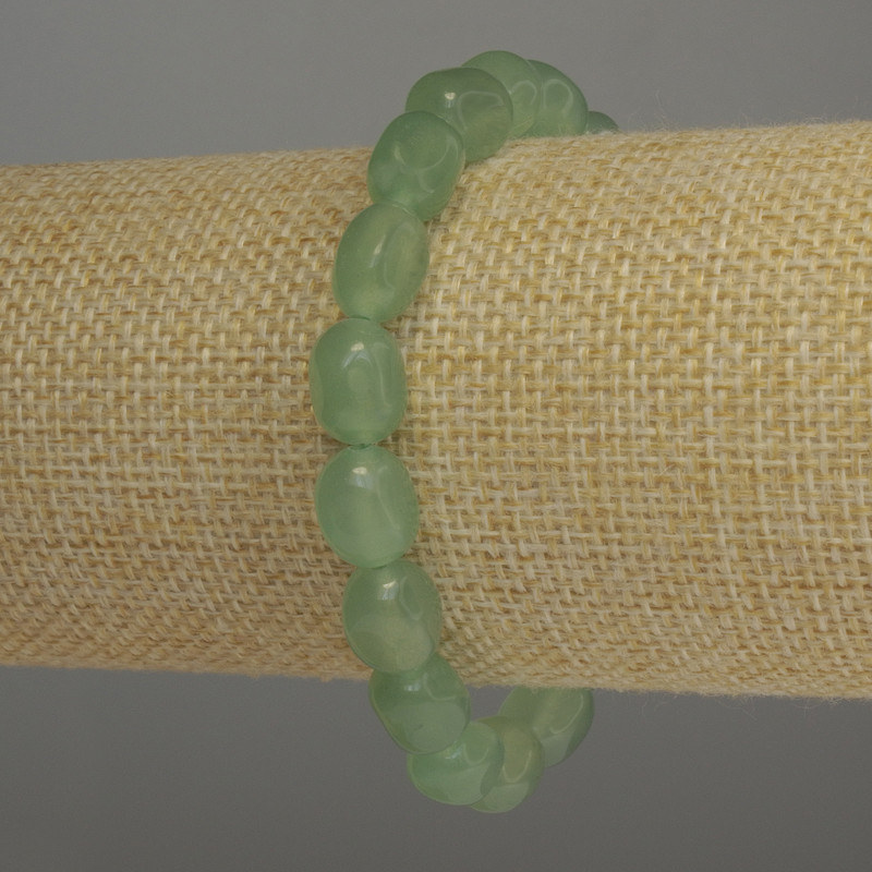 Brățară din nefrit fațetată, diametrul 11x8 mm, lungime 18 cm, elastică