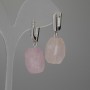 Cercei din cuarț roz, cu fațete, 18x13 mm, lungime aproximativă 34 mm