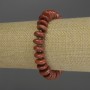 Brățară din jasper roșu, fațetată, diametru 4x12 mm, cu mărgele de 3 mm, lungime 18 cm, pe elastic