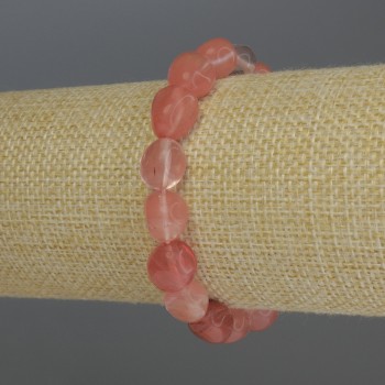 Brățară din calcedon fațetată, diametrul 9-13×9 mm, lungime 18 cm, pe elastic