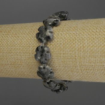 Brățară din labradorit «Floare», diametrul 15 mm ±, cu mărgele de 3 mm ±, lungime 18 cm, pe elastic