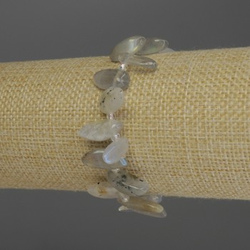 Браслет Лабрадор крихта, діаметр 14-20х5-7мм+- бісер 3мм+-, довжина 18см стрейч