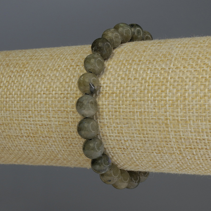 Brățară din labradorit cu bile netede, diametrul de 8 mm, lungime 18 cm, pe elastic