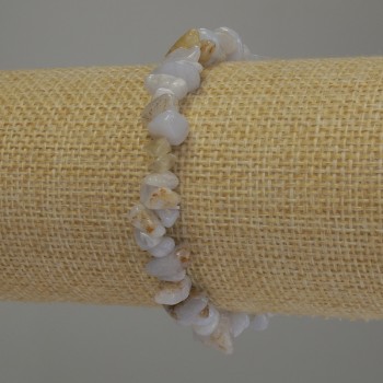 Brățară din agat albastru, fragmente, diametrul 6-12×2-4 mm, lungime 18 cm, extensibilă