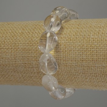 Brățară din cristal de munte, fațetată, diametrul 18x14 mm, lungime 18 cm, pe elastic