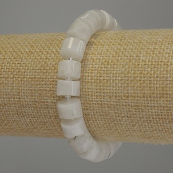 Brățară din adular rondel, diametru 10×7 mm ±, mărgele de 3 mm ±, lungime 18 cm, elastică