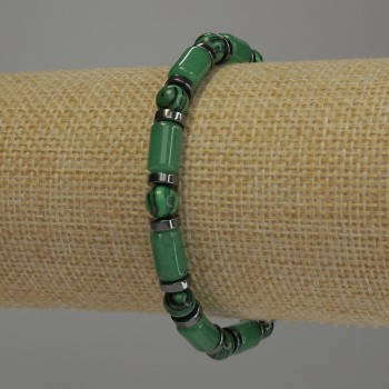 Brățară asortiment cu bile netede, diametru 6 mm, rondele 6x2 mm, cilindru 10x6 mm, lungime 18 cm, pe elastic