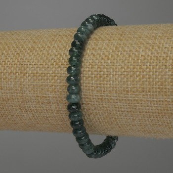 Brățară din aventurin verde, mărgele rondelle, diametrul 6×4 mm, lungime 18 cm ±, cu elastic
