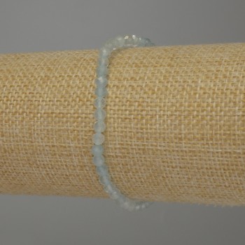 Brățară cu acvamarin fațetată, 4 mm