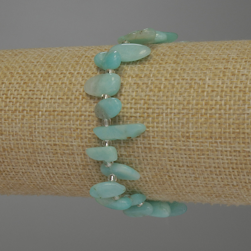 Brățară din larimar fațetată, diametru 12–14×7 mm, mărgele 3 mm, lungime 18 cm, pe elastic