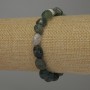 Brățară din agat mușchi, fațetată, diametrul 10×7–8 mm, lungime 18 cm, elastică