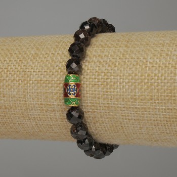 Brățară din granat, mărgele facete, diametru 8 mm, lungime 18 cm, pe elastic