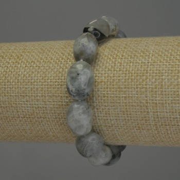 Brățară din labradorit, fațetată, diametrul 15–17×12 mm, lungime 18 cm, elastică