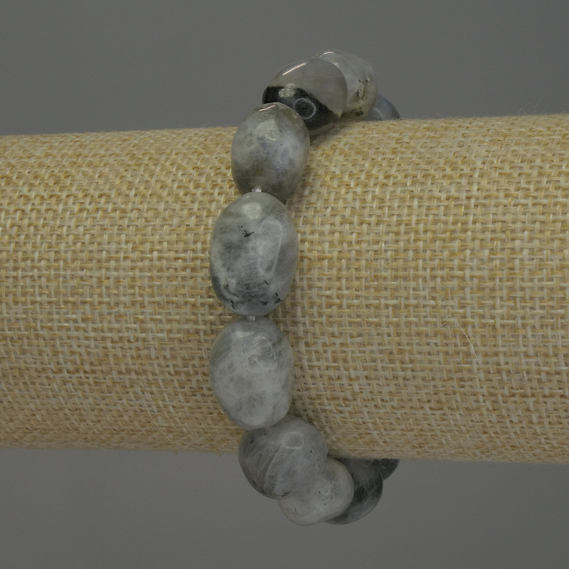 Brățară din labradorit, fațetată, diametrul 15–17×12 mm, lungime 18 cm, elastică