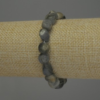 Brățară din labradorit fațetat, diametrul 9–12 mm, lungime 18 cm, elastică