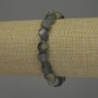 Brățară din labradorit fațetat, diametrul 9–12 mm, lungime 18 cm, elastică