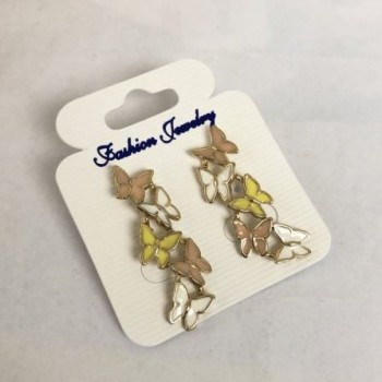 Cercei cu fluturi din metal auriu și email, 36 mm +