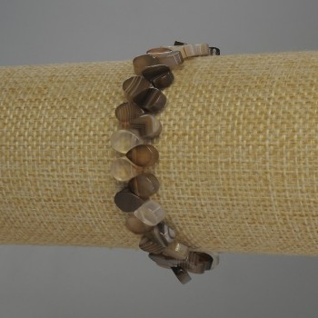 Brățară din agat în formă de picătură, diametrul 8x6 mm, lungime 18 cm, extensibilă