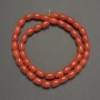 Mărgele din coral portocaliu (artificiale) tip baril, diametrul 8,5×6 mm, lungime 40 cm, pe fir