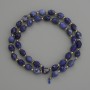 Mărgele din sodalit natural, formă boabă tăiate, diametrul 8×6 mm +/-, cu mărgele de 3 mm +/-, lungime 39 cm+