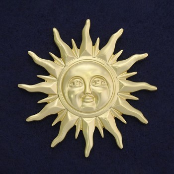 Broșă «Soare», culoare aur mat, metal auriu, 68 mm ±, cu magnet