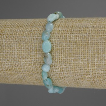 Brățară din larimar, fațetată, diametru 8x6 mm, lungime 18 cm, elastic