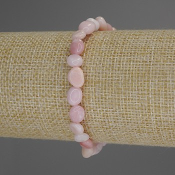 Brățară din opal roz fațetată, diametru 8×6 mm, lungime 18 cm, elastică