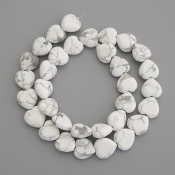 Mărgele Kaholong, piatră naturală în formă de inimă, diametrul 12×12 mm, pe fir, lungime 39 cm+