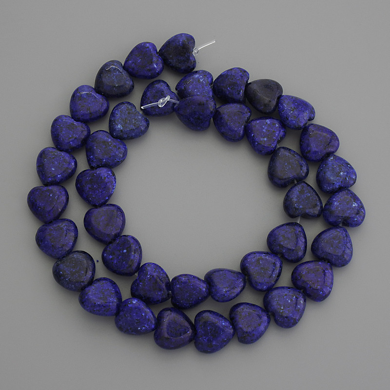 Mărgele lazurit inimă 10x10 mm ± pe șnur