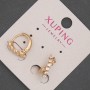 Cercei Xuping, inele cu cristale albe placat cu aur 18K, grosime 5 mm + -, diametru 12 mm +