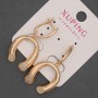 Cercei Xuping cu strasuri albe, diametrul 19 mm, lungimea 39 mm, placare aur 18K