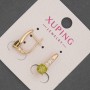 Cercei Xuping cu strasuri albe și cristal oliv, diametrul 6 mm, lungimea 17 mm, placare cu aur 18K