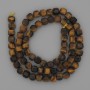 Mărgele din ochiul de tigru, cuburi tăiate, de 5x5 mm, pe șnur, lungime 39 cm +
