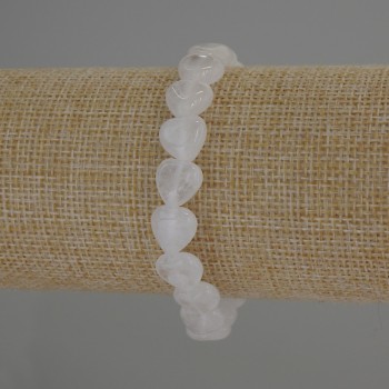 Brățară cu cristal de munte în formă de inimă, diametrul 10×10 mm, lungime 18 cm, cu elastic