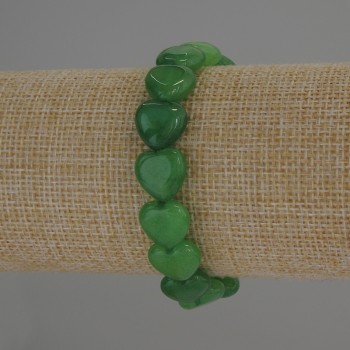 Brățară din crizopr ază în formă de inimă, diametrul 12x12 mm, lungimea 18 cm, pe elastic