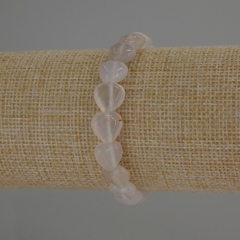 Brățară din agat, piatră naturală, în formă de inimă, diametrul 10×10 mm, lungime 18 cm, elastică