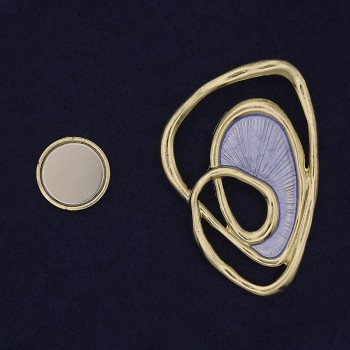 Broșă magnetică Accent, culoare mov-auriu, metal 37×54 mm+