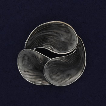 Broșă Accent email gri metal argintiu 44 mm+